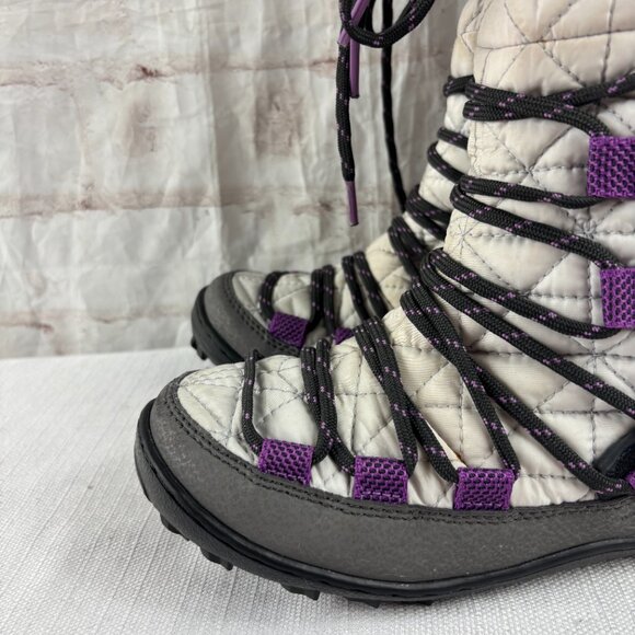 Columbia Girls Youth 1 Loveland White Purple Waterproof Winter Snow Boots - Picture 5 of 16